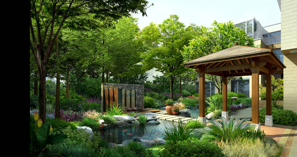 高端园林景观设计_路面