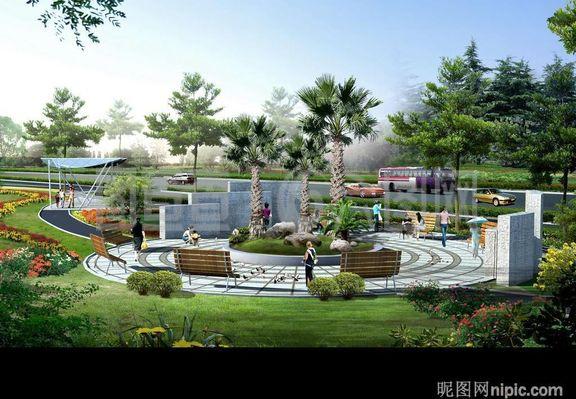 房地产园林设计效果图psd素材图片