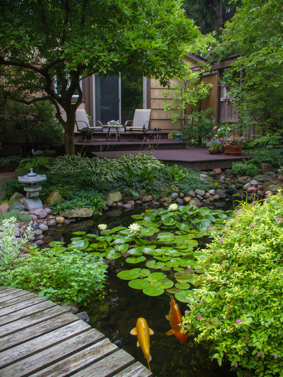 这一张庭院假山鱼池设计中图片造型生动,错落有致的假山造景