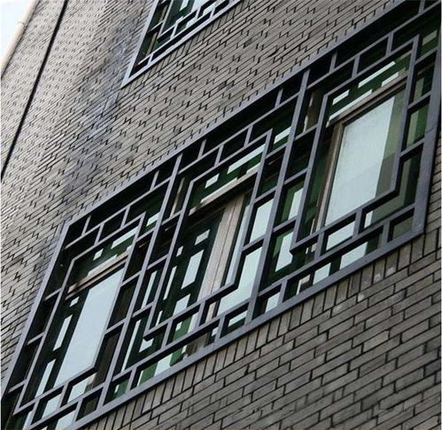 园林浅绿色铝窗花 仿古木纹转印铝花格工厂直销品牌保证