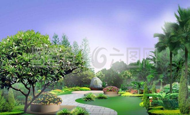 公园园林设计效果图 融合自然与现代的视觉艺术